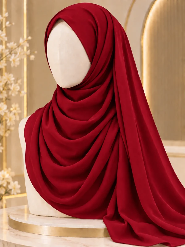 Crimson Red Premium Georgette Hijab